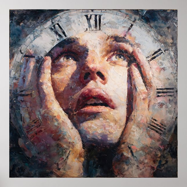 Poster Surreal Time Trap Clock Human Concept Wall Art (Devant)