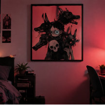 Surréalisme Noir Cauchemar - Abstrait Rouge Gothiq