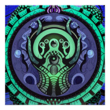 Poster surréaliste brillant Xenomul Gateway