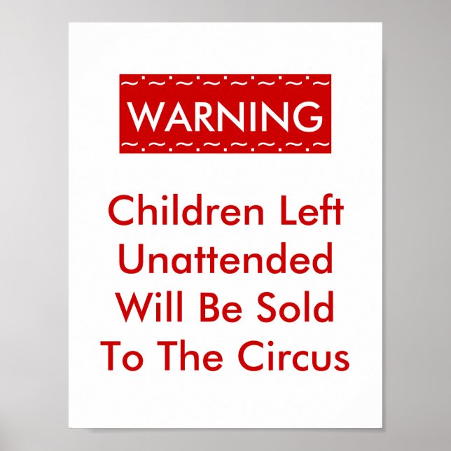 Poster Surveillez vos enfants (Devant)