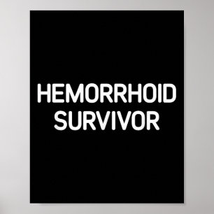 Poster Survivant de l'hémorroïde, Amusant, plaisanteries,