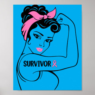Poster Survivante du cancer du sein Rosie Riveter nk Sens