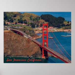 Poster Survol du pont Golden Gate de San Francisco
