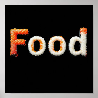 Poster Sushi Art - Cuisine japonaise Lettres Design