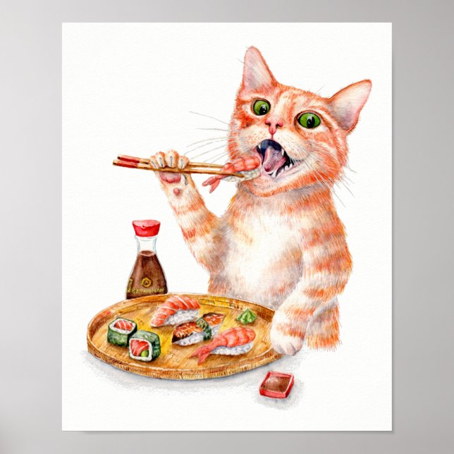 Poster Sushi Cat (Devant)