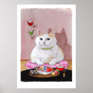 Poster Sushi Cat Sashimi Sweetie Imprimer