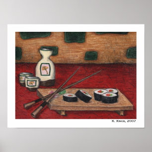 Poster Sushi et Sake
