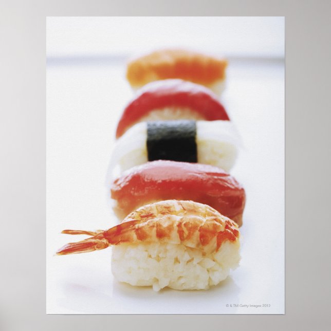 Poster Sushi, Nigiri, gros plan (Devant)