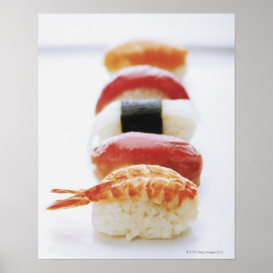 Poster Sushi, Nigiri, plan rapproché