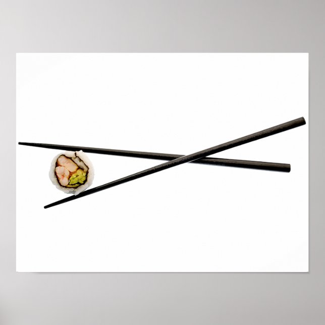 Poster Sushi Roll & Chopsticks - Modèle Customisé (Devant)