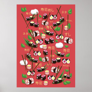 Poster Sushi Rouge