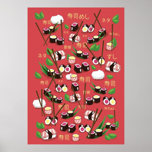 Poster Sushi Rouge (Devant)