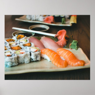 Poster Sushi Yam Maki Rolls Aliments Asiatiques