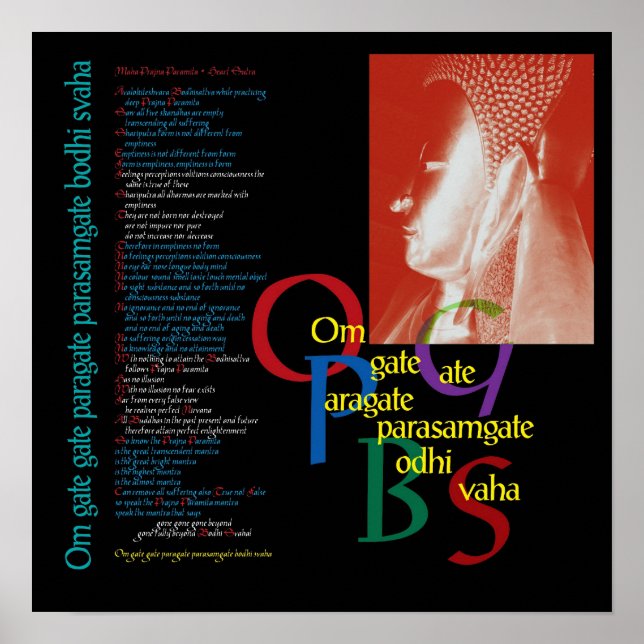 Poster Sutra du coeur - Bouddha (Devant)