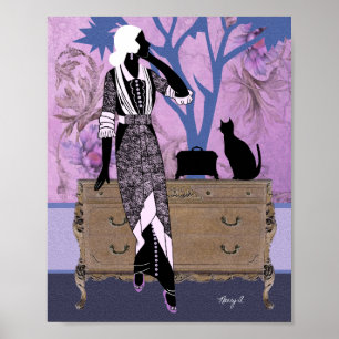 Poster Suzanne en violet et bleu