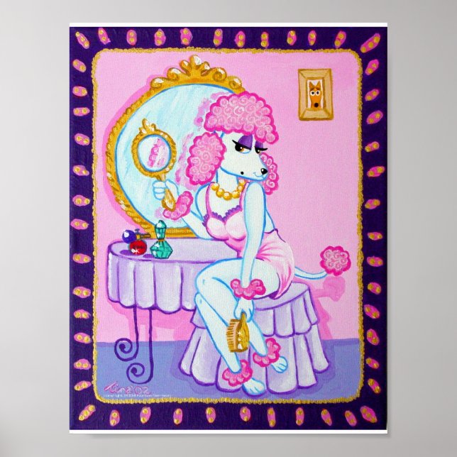Poster Suzette le caniche rose Imprimer (Devant)