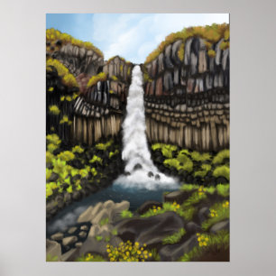 Poster Svartifoss Serenity : Irish Waterfall Wonderlan