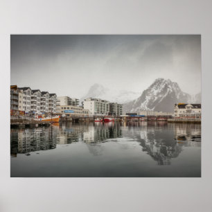Poster Svolvaer Ville Îles Lofoten