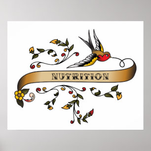 Poster Swallow and Scroll with Nutrition