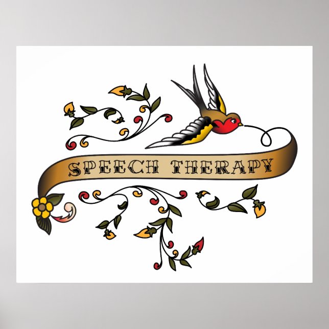 Poster Swallow and Scroll with Speech Therapy (Devant)