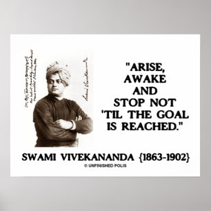 Poster Swami Vivekananda se lever Éveillé Pas Jusqu'À L'O