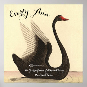 Poster Swan Baby Girl Nursery Ajouter votre propre devis