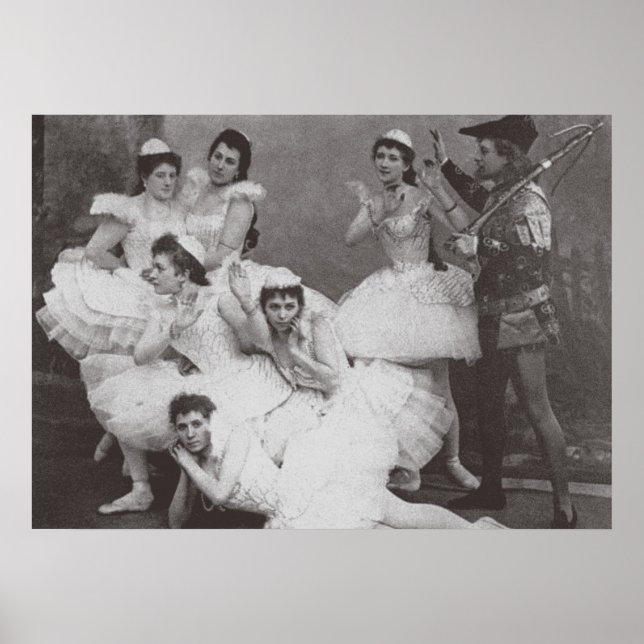 Poster Swan Lake, Mariinsky Theatre, 1895 (b/w photo) (Devant)