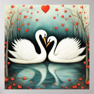 Poster Swan Love 2