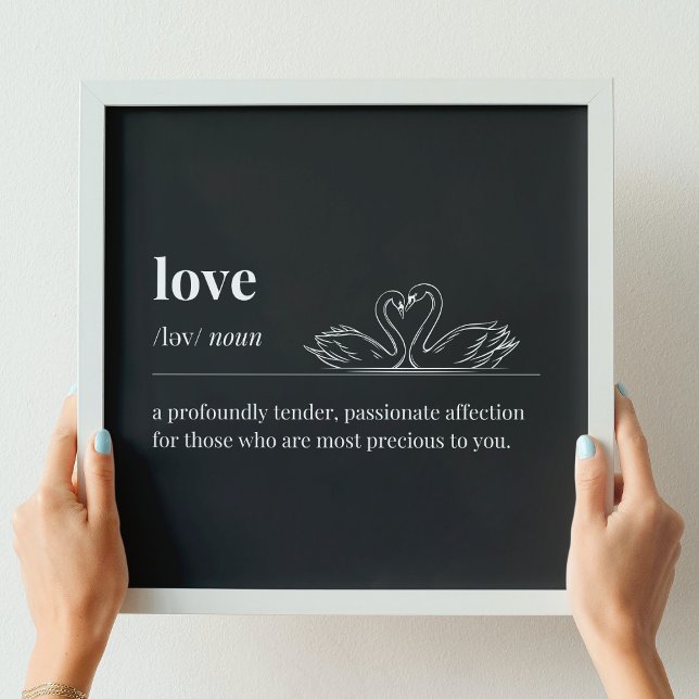 Poster Swans de définition d'amour (Noir) (Créateur téléchargé)
