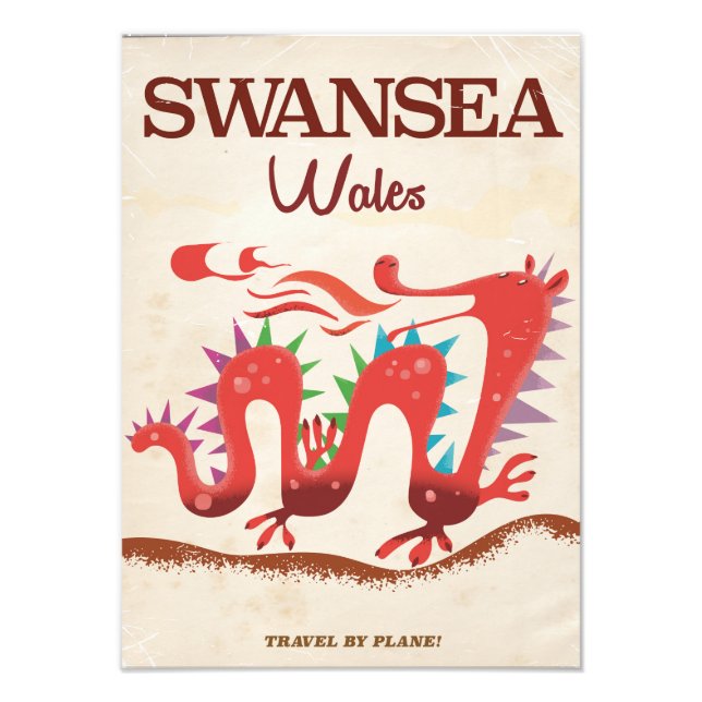 Poster Swansea Wales Dragon (Devant)