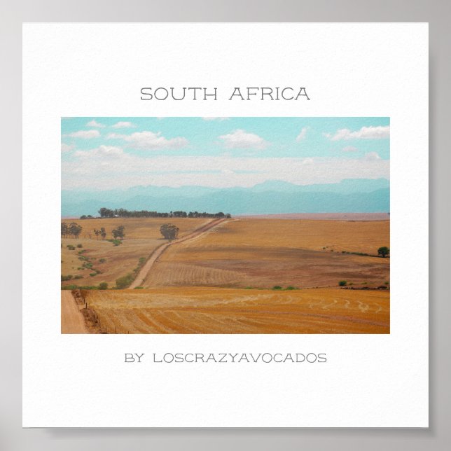 Poster Swartland Fields Mountains Voir Afrique du Sud ZA (Devant)