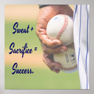 Poster Sweat plus Sacrifice égale Succès BASEBALL