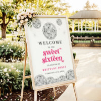 Sweet 16 Silver Retro Disco PINK Parties scintilla