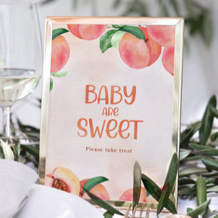 Poster Sweet as a Peach Baby shower Baby are Sweet Sign