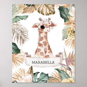 Poster *~* Sweet Baby Giraffe Jungle Plante Nursery Girl