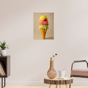 Poster "Sweet Bliss" - Ice Cream Cone Art Imprimer