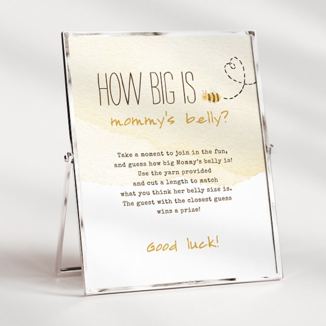 Poster Sweet Bumble Bee How Big Is Maman's Belly Sign (Créateur téléchargé)
