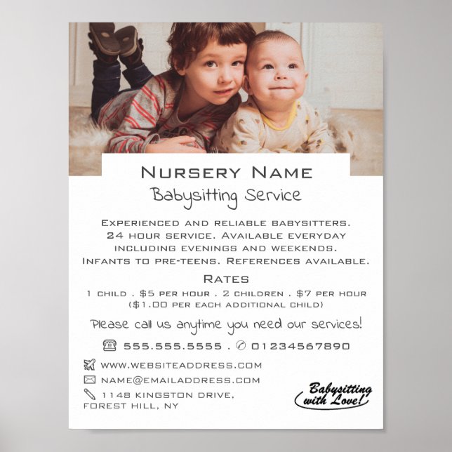 Poster Sweet Children Babysitter, Garderie, Nursery Adver (Devant)
