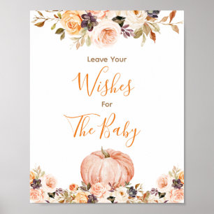 Poster Sweet Citrouille Rustic Floral Wives for Baby Sign