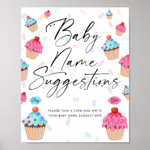 Poster Sweet Cupcake Baby Name Suggestions