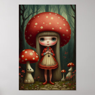 Poster Sweet Cute Petit Champagne Casquette Girl Art