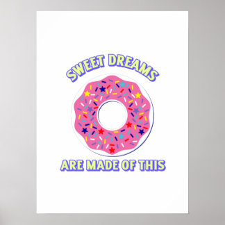 Poster Sweet donut rêve drôle
