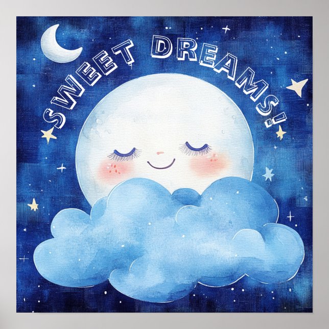 Poster Sweet Dreams Blue Night Sky (Devant)