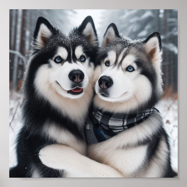 Poster Sweet Huskies (Devant)
