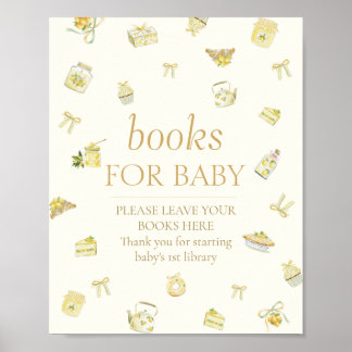 Poster Sweet Little Lemon Baby Shower Books For Baby