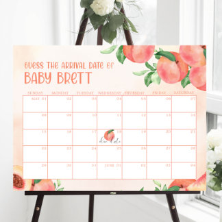 Poster Sweet Little Peach Devinez le calendrier de la dat