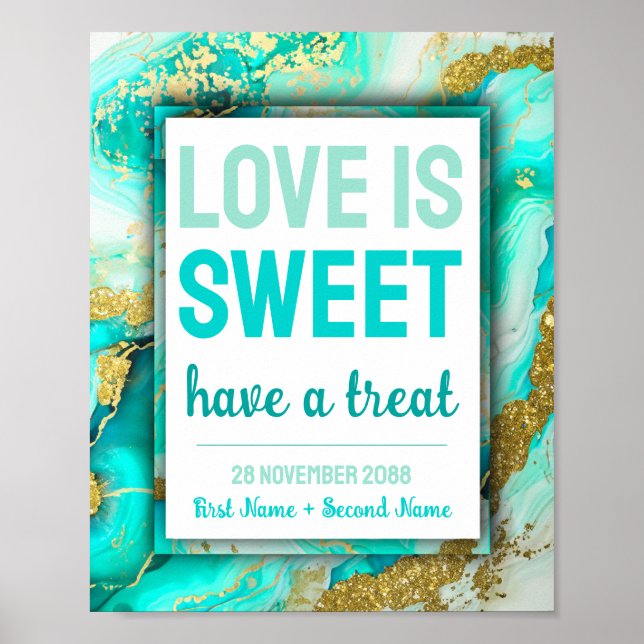 Poster Sweet Love Bat mitzvah Mariage Dessert Candy Bar (Devant)