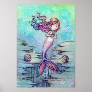 Poster Sweet Mermaid Imaginaire Art par Molly Harrison