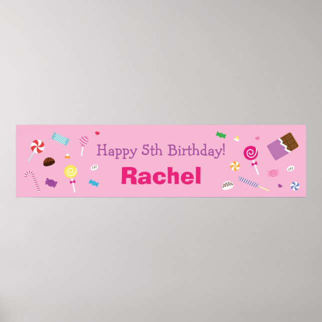 Poster Sweet Rose, Candy fête d'anniversaire (Devant)