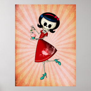 Poster Sweet & Scary Skeleton Girl
